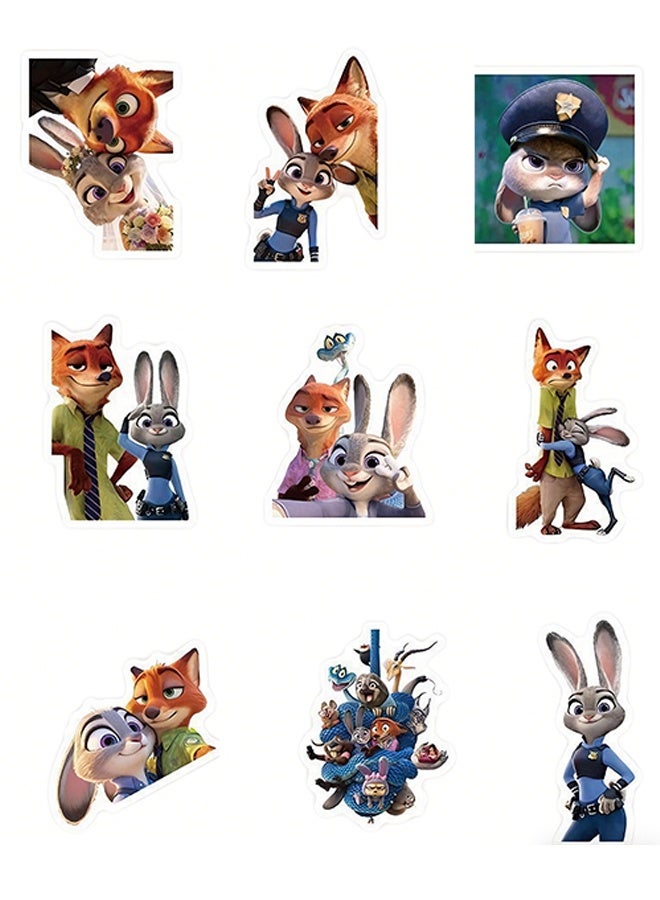 92Pcs Zootopia Themed Stickers, Vinyl, Waterproof, Aesthetic Personalised Stickers for Teens, Boys, Girls, Adults, Children - Laptop, Car, Scrapbook, Phone, Skateboard, Suitcase, Luggage, Bike - Image 2