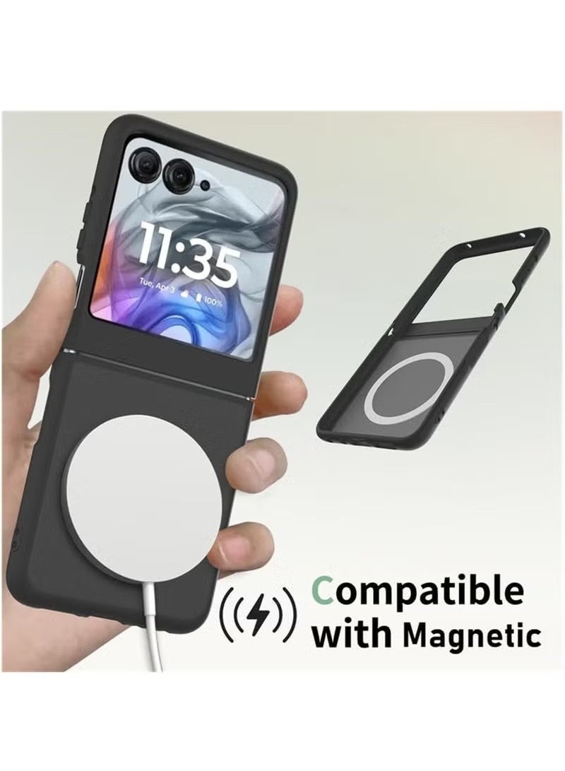 Frosted Case Compatible with Motorola Moto Razr 60 2025/ Motorola Moto Razr 50 2024, Built in Magnetic Coil, Anti Shock and Anti Fall - Image 3