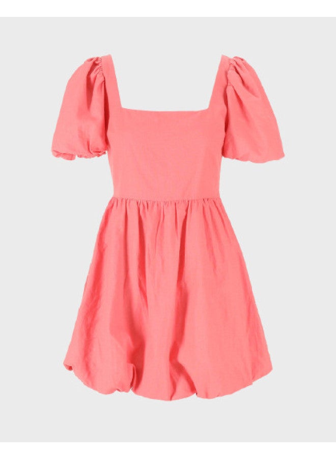 Zara sweet Fairy Backless Waist-cinching A-line Square Neck Puff Sleeve Short Dress - Image 1