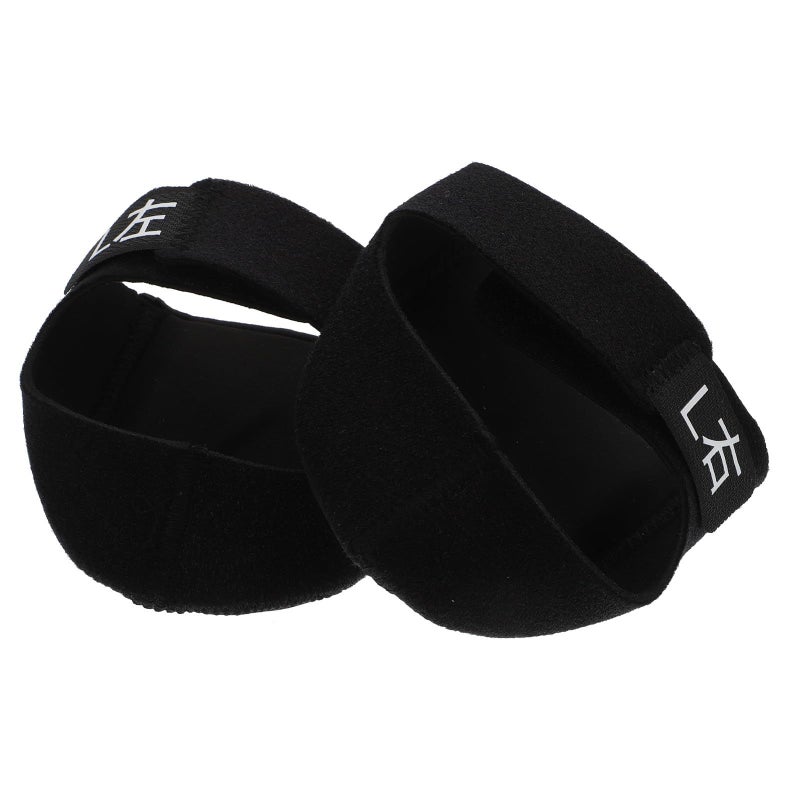 Heel Protectors Pair For Men Women Large Hook And Loop Sleeve Black Cushion Shock Absorption Fatigue Relief - Image 2