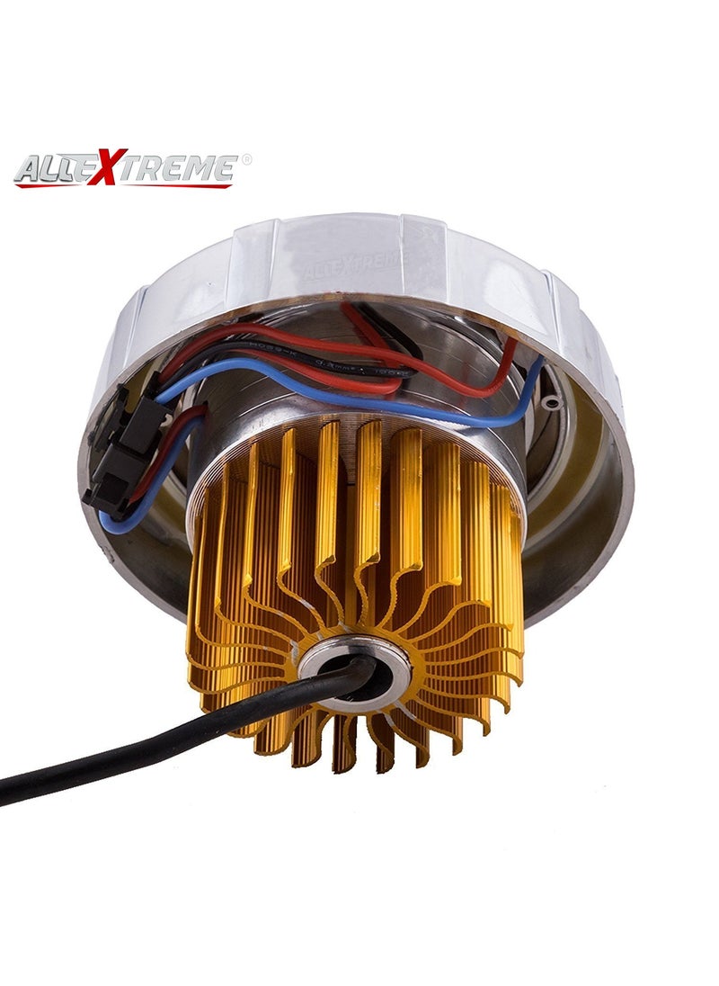 Allextreme Allextreme EXPL2RB High Intensity Led Projector Lamp Dual Ring COB LED Headlight with HiLow Beam and Flasher Function for All Bikes 15W Red Blue  - Image 5