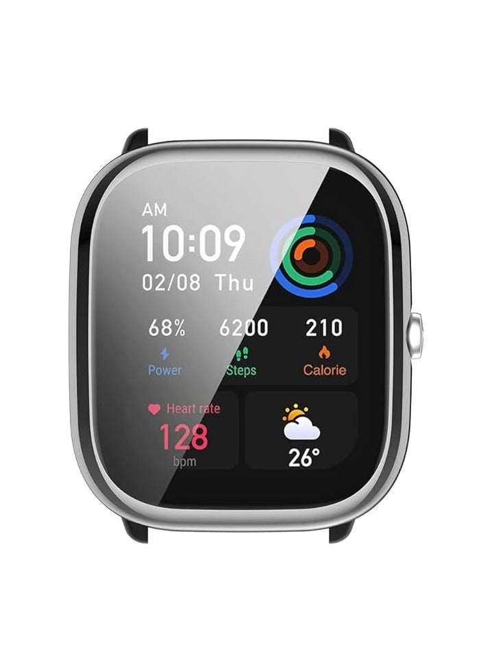 ELMO3EZZ Case Compatible with Amazfit GTS 4 Mini (Not for GTS4) Case All-Around Screen Protector Watch Soft TPU Shockproof Cover Slim Guard Thin Bumper Shell Protector (Silver) - Image 2