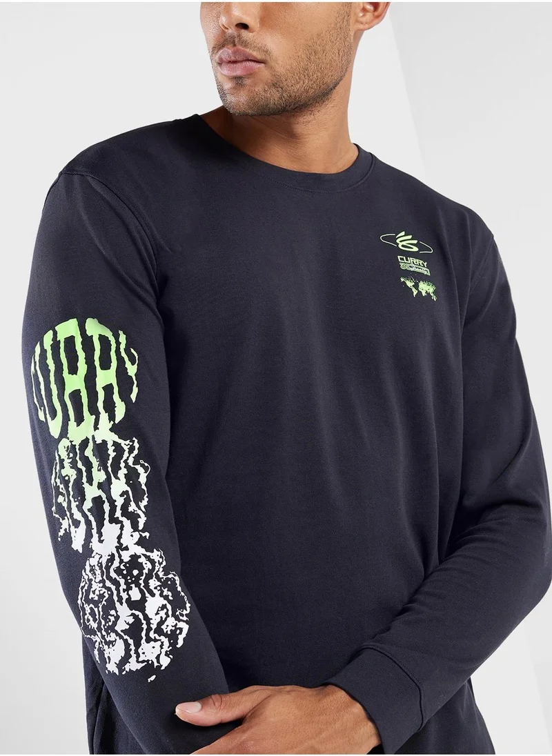 UNDER ARMOUR Curry Heavyweight Verbiage Long Sleeve T-shirt