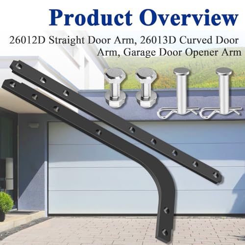 WFCYX Garage Door Openers 26012D Straight Arm, 26013D Curved Arm, Replacement for Genie Garage Door Opener Parts, Garage Door Opener Arm, Fit for Models 1028, 2028, 3024, 4024, 3022, 3042, 4022, 4042 - Image 2