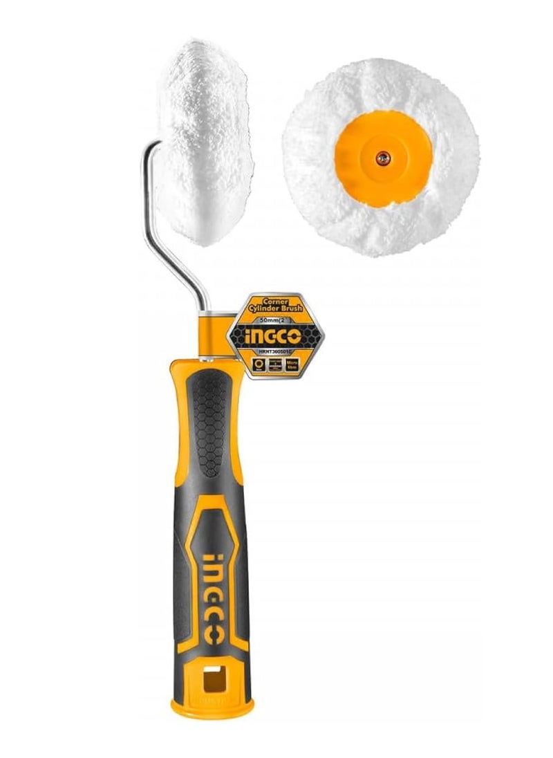 INGCO Corner Paint Roller 2 inches (Micro Fiber), Corner Cylinder Brush, Suitable for Inner Walls, Unique Handle - Model: HRHT360501C  - Image 1