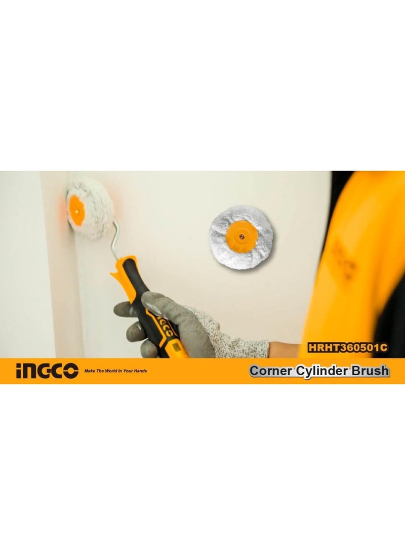 INGCO Corner Paint Roller 2 inches (Micro Fiber), Corner Cylinder Brush, Suitable for Inner Walls, Unique Handle - Model: HRHT360501C  - Image 4