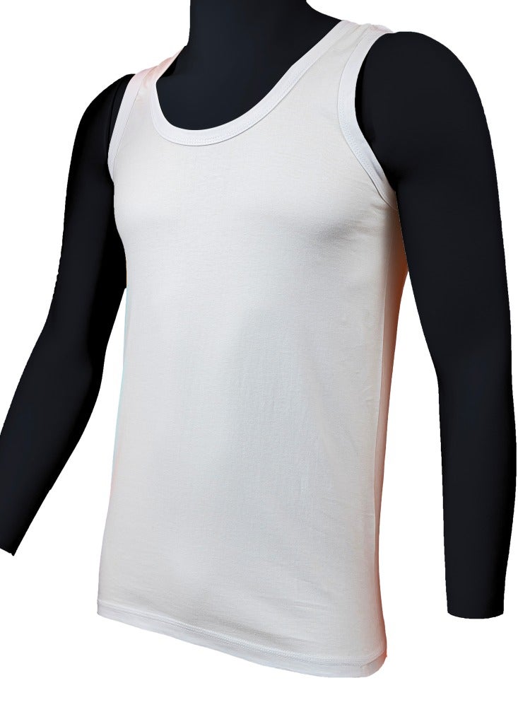 Textelo Pack of 6 Men Sleeveless Undershirts White 100% Cotton Vests Sport -Lounge T-shirt regular fit soft cotton Tank Tops Made in Egypt - Image 3