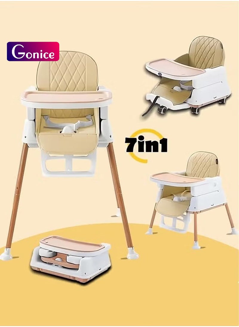Gonice 7-In-1 Adjustable And Foldable, 5-Point Safety Belt Baby Dining Chair  - Image 1