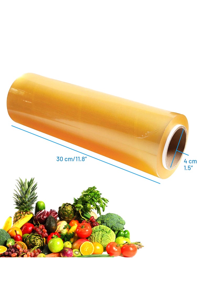 Hi Care - [Combo of 2 Rolls] Cling Film wrap 30cmx300 meter wrapping paper roll transparent Food Packaging Storing Wrap Plastic wrap cling wrap 1.2kg wrapping plastic roll - Image 1