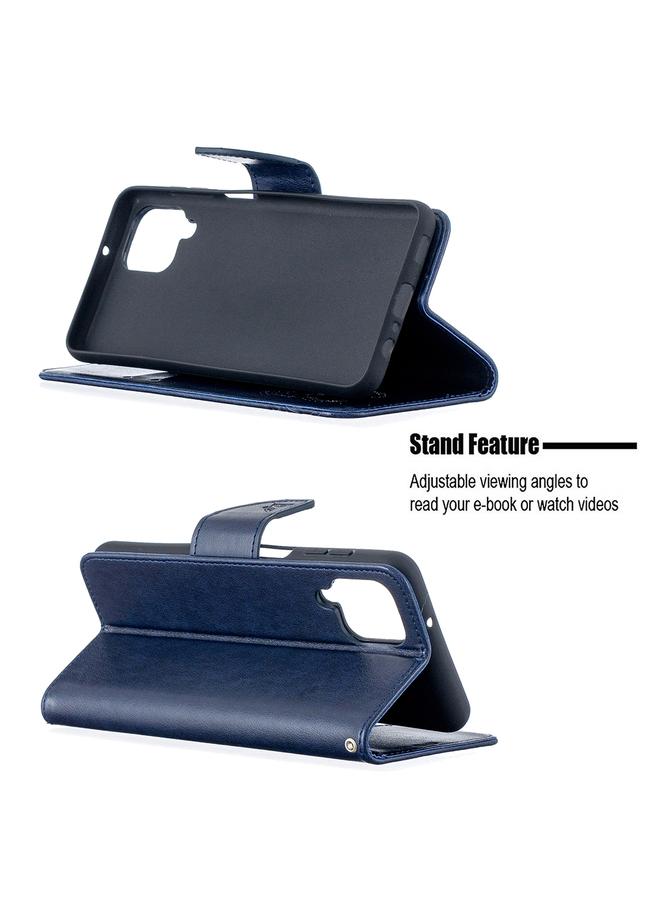 S-TOP Case For Samsung Galaxy A12 Two Butterflies Embossing Pattern Horizontal Flip Leather Case with Holder & Card Slot & Wallet & Lanyard - Image 4