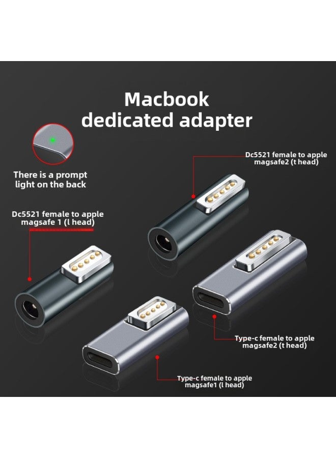 Typec To Magsafe2/1 Adapter 5521 Female To T/L Head Charging MacBook Magnetic Mac Port 100W-Color:C Mother Turns L Head - Image 2