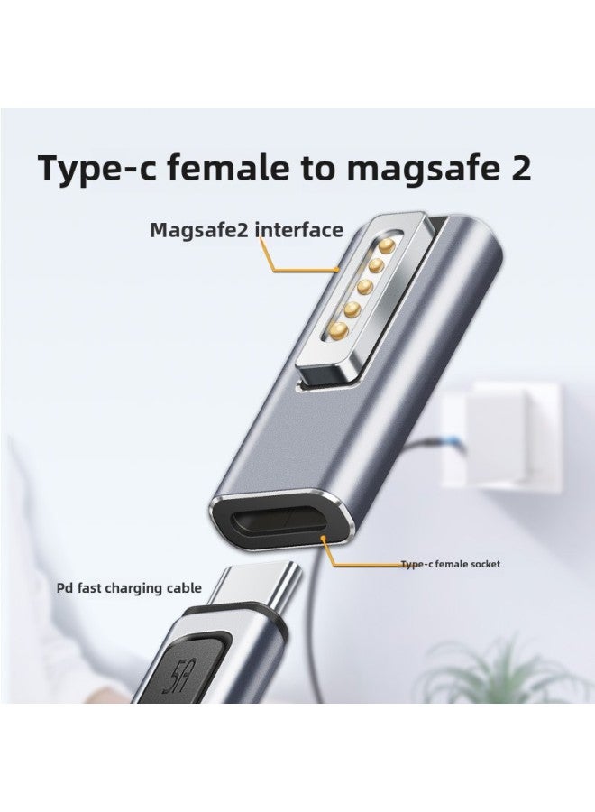 Typec To Magsafe2/1 Adapter 5521 Female To T/L Head Charging MacBook Magnetic Mac Port 100W-Color:C Mother Turns L Head - Image 3