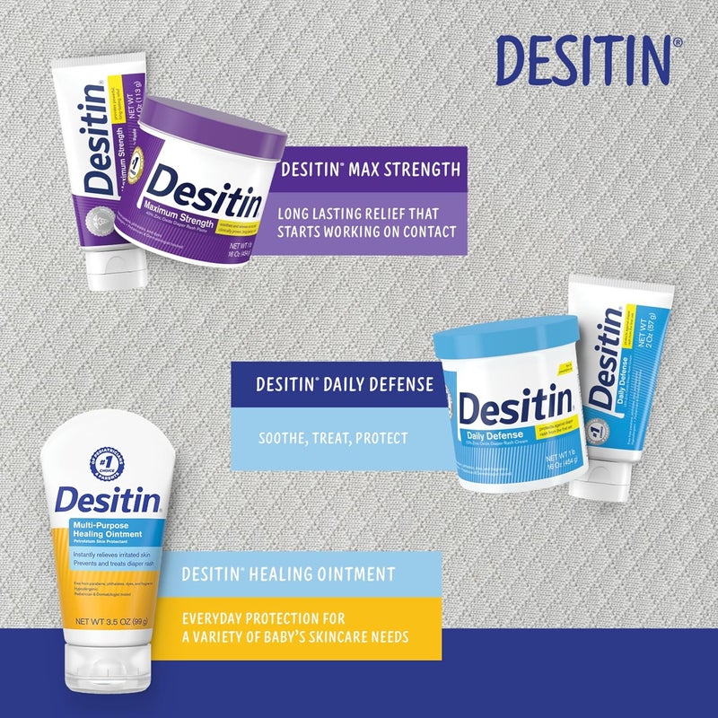 Desitin مرهم حماية البشرة وعلاج طفح الحفاض متعدد الاستخدامات مع فيتامينات أ و د، حجم السفر، 3.5 أونصة - Image 5