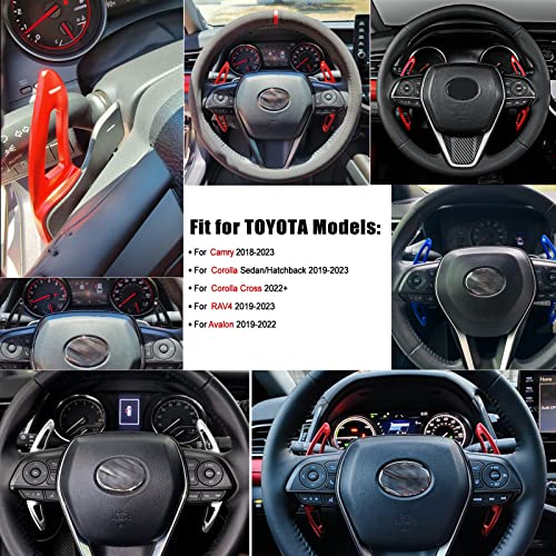 CKE Compatible with Toyota Camry 2024 2023 2022 2021 2020 2019 2018 for Corolla RAV4 Avalon Accessories Sporty Car Paddle Shifter Extension Shift Paddle Cover Trims -Silver - Image 2