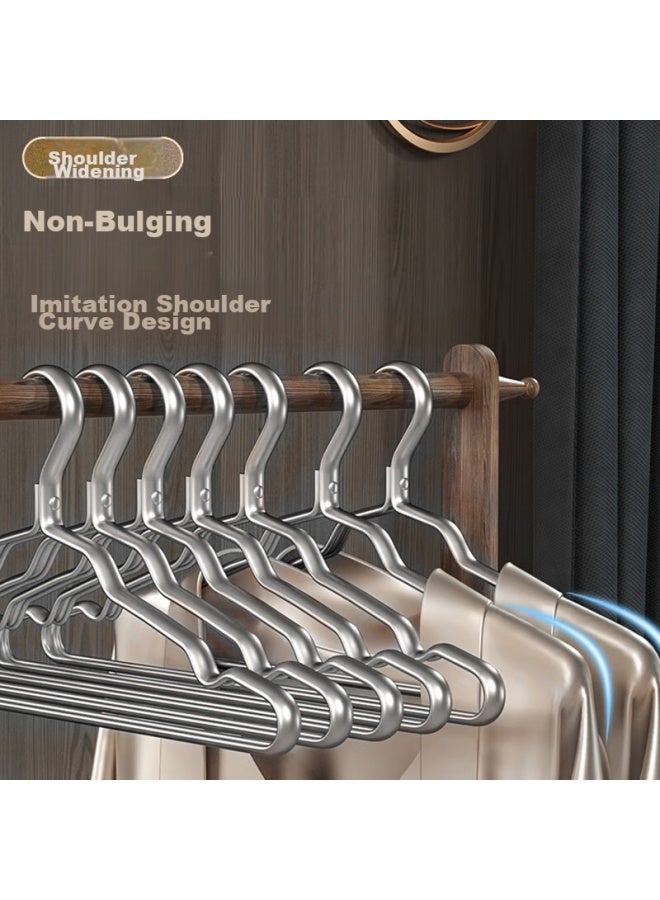 Mengting Space Aluminum Alloy Hangers, Household Drying Rack, Clothes Hanger, Space Silver, 10-pack