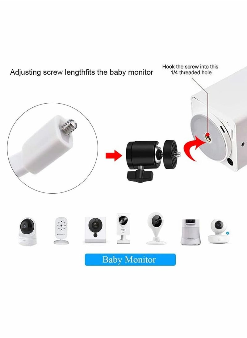 Generic - Universal Baby Monitor Wall Mount, Infant Baby Camera Holder, Baby Monitor Shelf, Baby Camera Stand for Crib Nursery Compatible with Most Baby Monitors, Versatile Twist Mount Without Tools (White) - Image 1
