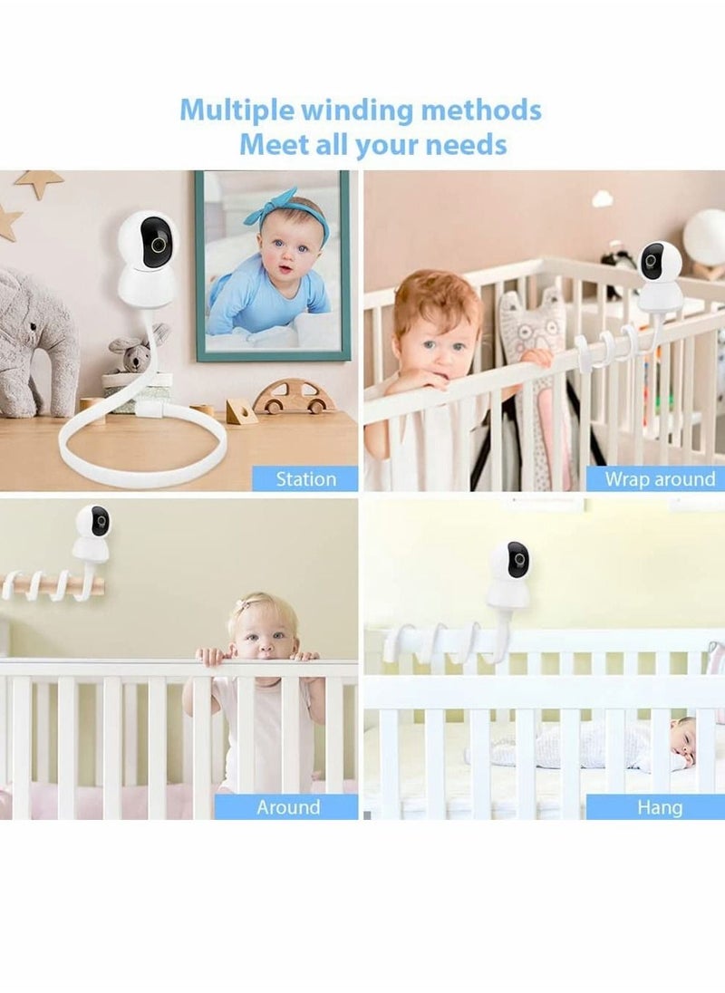 Generic - Universal Baby Monitor Wall Mount, Infant Baby Camera Holder, Baby Monitor Shelf, Baby Camera Stand for Crib Nursery Compatible with Most Baby Monitors, Versatile Twist Mount Without Tools (White) - Image 1