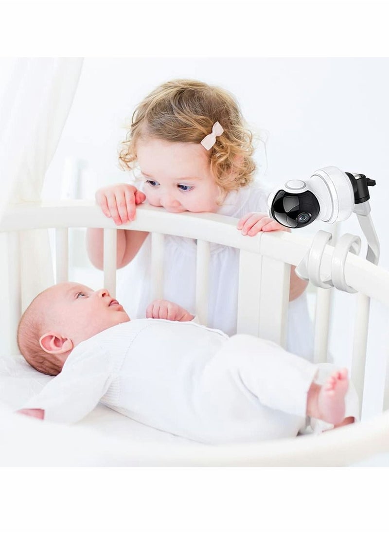 Generic - Universal Baby Monitor Wall Mount, Infant Baby Camera Holder, Baby Monitor Shelf, Baby Camera Stand for Crib Nursery Compatible with Most Baby Monitors, Versatile Twist Mount Without Tools (White) - Image 1