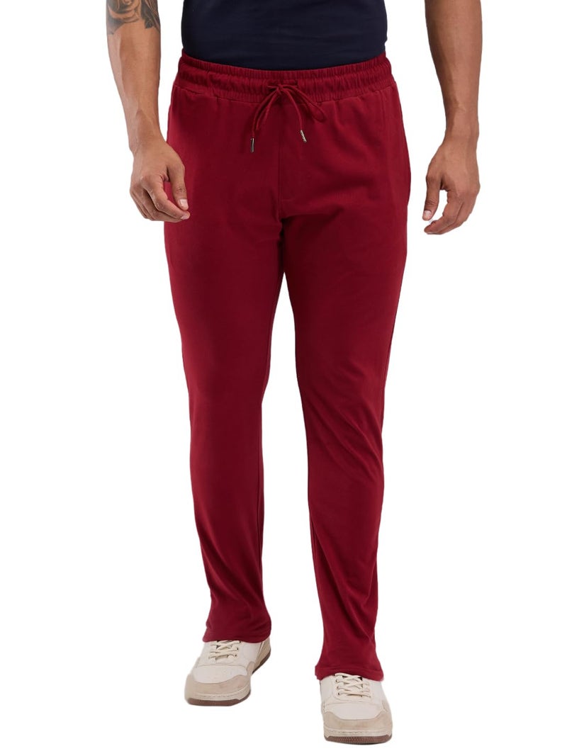 Raymond SleepZ Men Regular Fit Solid Pattern Pure Cotton Flat Front Trackpant - Image 1