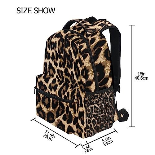 Oarencol Leopard Backpack Animal Skin Print Bookbag Daypack Travel Hiking Camping School Laptop Bag - Image 3