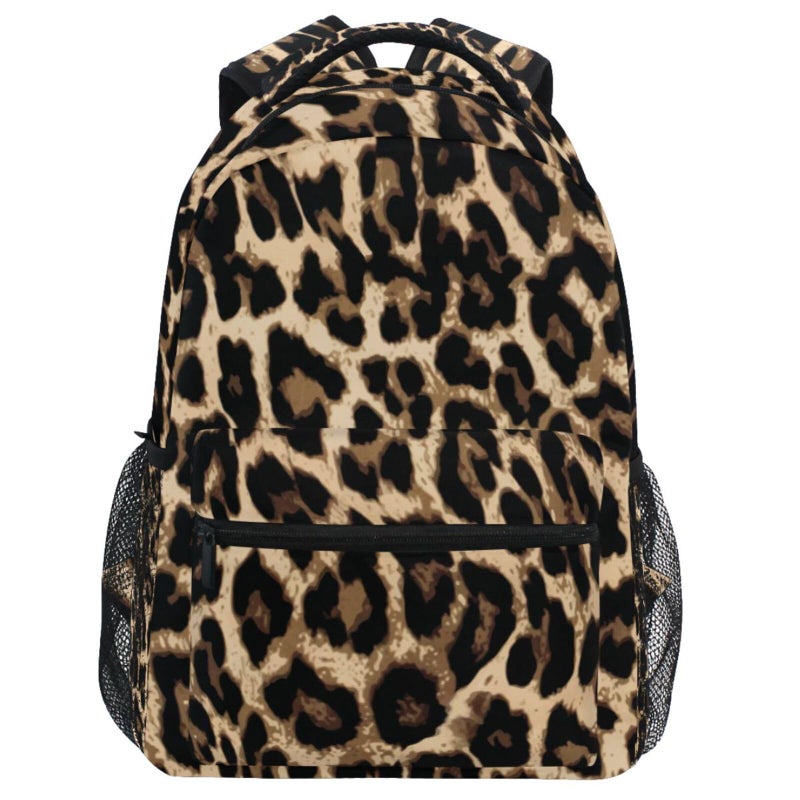 Oarencol Leopard Backpack Animal Skin Print Bookbag Daypack Travel Hiking Camping School Laptop Bag - Image 2