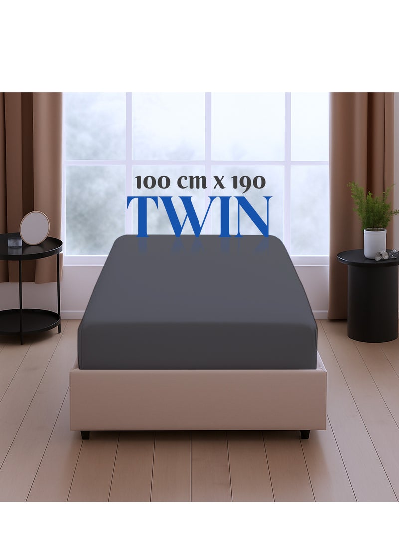 Infinitee Xclusives Infinitee Xclusives Twin Size Fitted Sheet (100 cm x 190 cm) – 40cm Deep Pocket Bed Sheet – Soft Microfiber – Shrink Resistant Bed Sheet – 1 Fitted Bed Sheet Only (Grey)  - Image 2