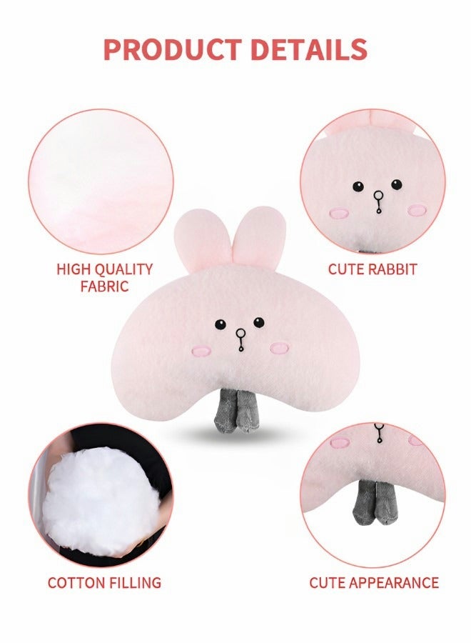 GROIC Car Headrest Pillow,Car Seat Belt Pad Set,Car Lumbar Support Pillow,Cute Pink Rabbit Car Neck Pillow,Comfortable Soft Car Seat Pillow for Driving,Cartoon Neck Pillow for Car,Car Decor Accessories - Image 2