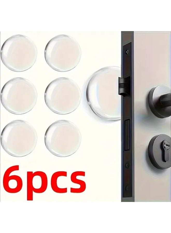 6pcs Clear Silicone Door Handle Wall Protectors Strong Self Adhesive Semi Circle Design - Image 4