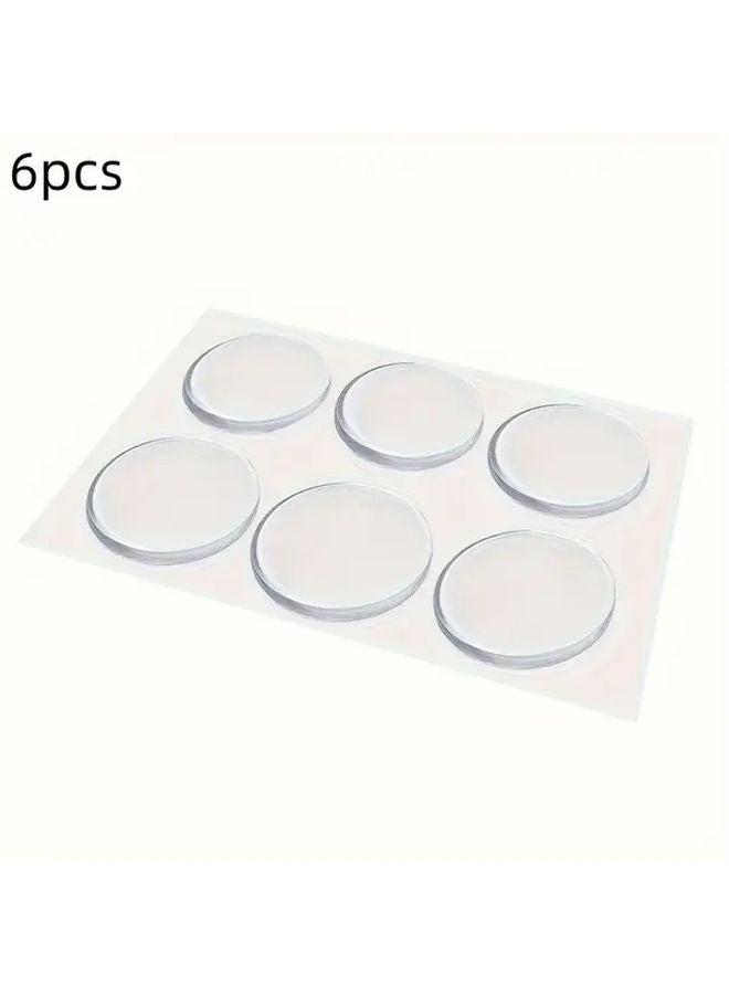 6pcs Clear Silicone Door Handle Wall Protectors Strong Self Adhesive Semi Circle Design - Image 1