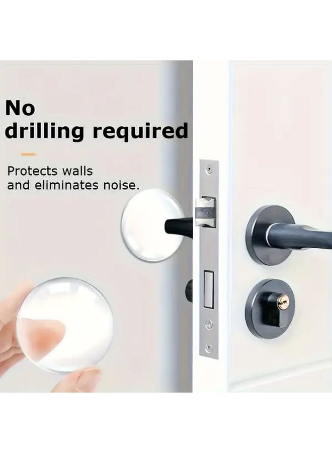 6pcs Clear Silicone Door Handle Wall Protectors Strong Self Adhesive Semi Circle Design - Image 5
