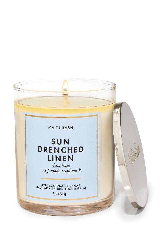 Bath & Body Works Sun-Drenched Linen Single Wick Candle 