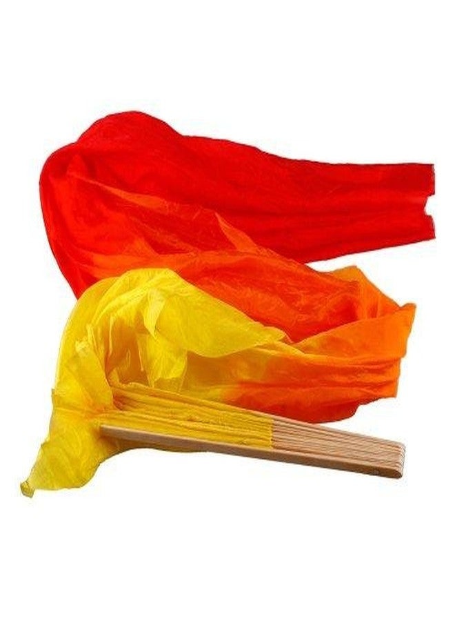 KeyZone Fashion Colorful 1.5M Hand Made Belly Dance Dancing Silk Bamboo Long Fans Veils - Image 2