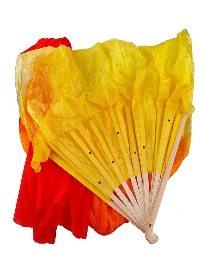 KeyZone Fashion Colorful 1.5M Hand Made Belly Dance Dancing Silk Bamboo Long Fans Veils - Image 5