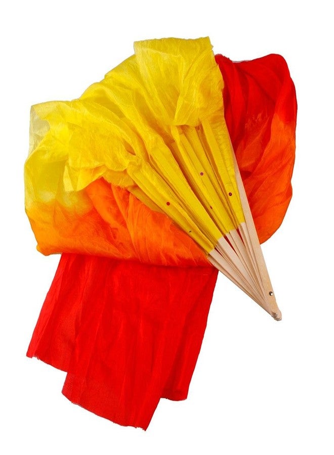 KeyZone Fashion Colorful 1.5M Hand Made Belly Dance Dancing Silk Bamboo Long Fans Veils - Image 4