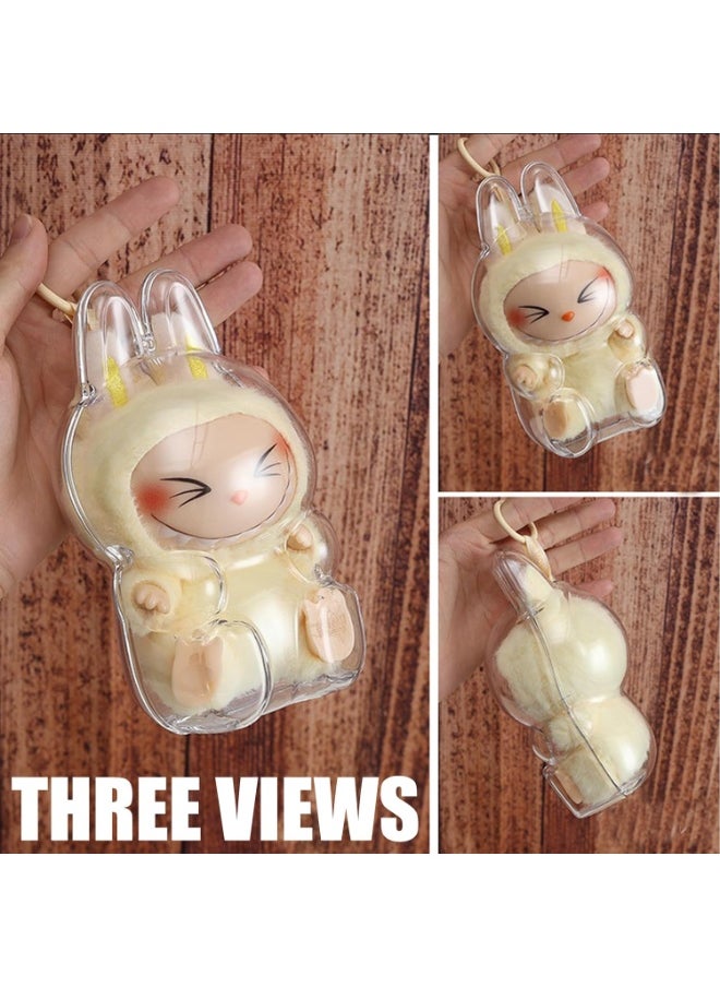 BRIXSPARK Clear Bag Keychain For LABUBU Plush Doll,Hanging Display Case,Protective Case,Plastic PVC Storage Box  - Image 3