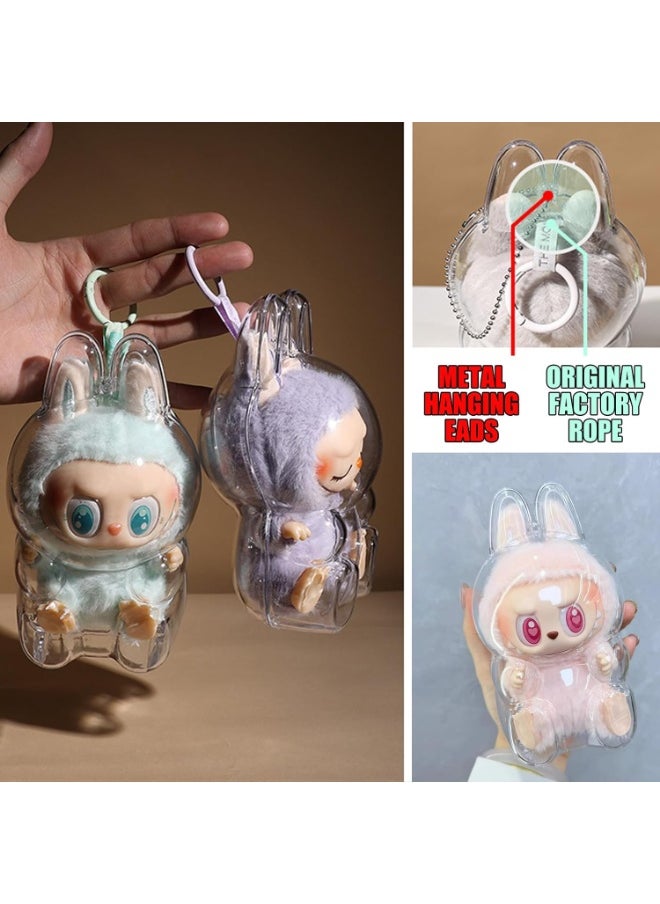 BRIXSPARK Clear Bag Keychain For LABUBU Plush Doll,Hanging Display Case,Protective Case,Plastic PVC Storage Box  - Image 2