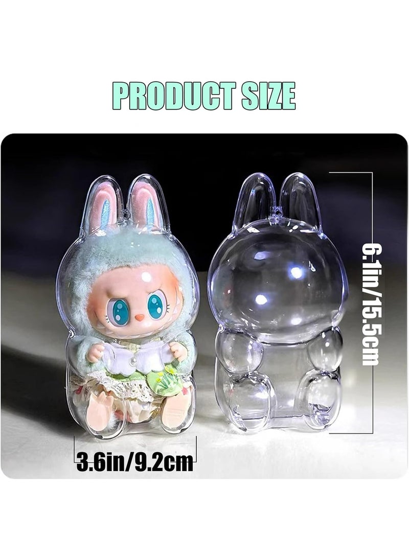 BRIXSPARK Clear Bag Keychain For LABUBU Plush Doll,Hanging Display Case,Protective Case,Plastic PVC Storage Box  - Image 5