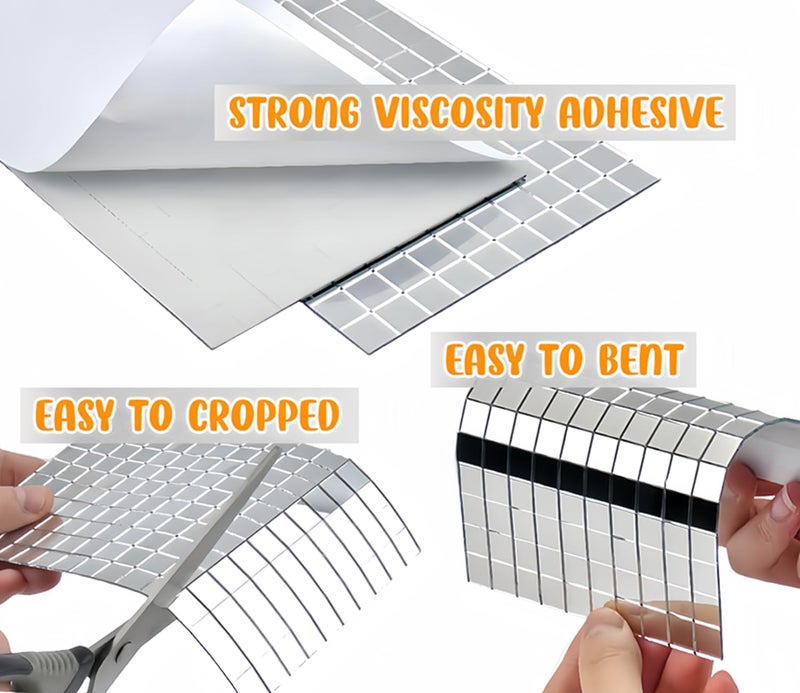 AIVS Self-Adhesive Real Glass Craft Mini Square & Round Mirrors Mosaic Tiles/Stickers for DIY Craft Decoration(10 x 10 mm, 1500 Pieces) - Image 4