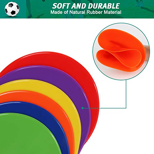 TuXHui Spot Markers 9 Inch 11 Inch Non Slip Rubber Agility Markers Flat Field Cones Floor Dots for Soccer Basketball Sports Speed Agility Training and Drills - Image 3