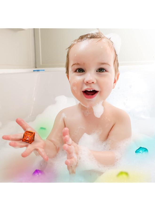 إيروريكس 8 قطع من ألعاب حمام الأطفال مكعبات ثلج مضيئة متغيرة الألوان مزودة بإضاءة ليد متغيرة الألوان للأطفال - Image 5