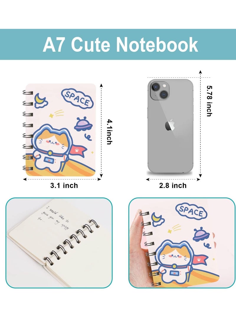 NIIMBOT - Mini Cute Animal Cartoon Pocket Notebook Set Pack of 8, Spiral Portable Notepads with Blank and Lined Paper, Including Inner Mini Journal Notepad A7 - Image 1