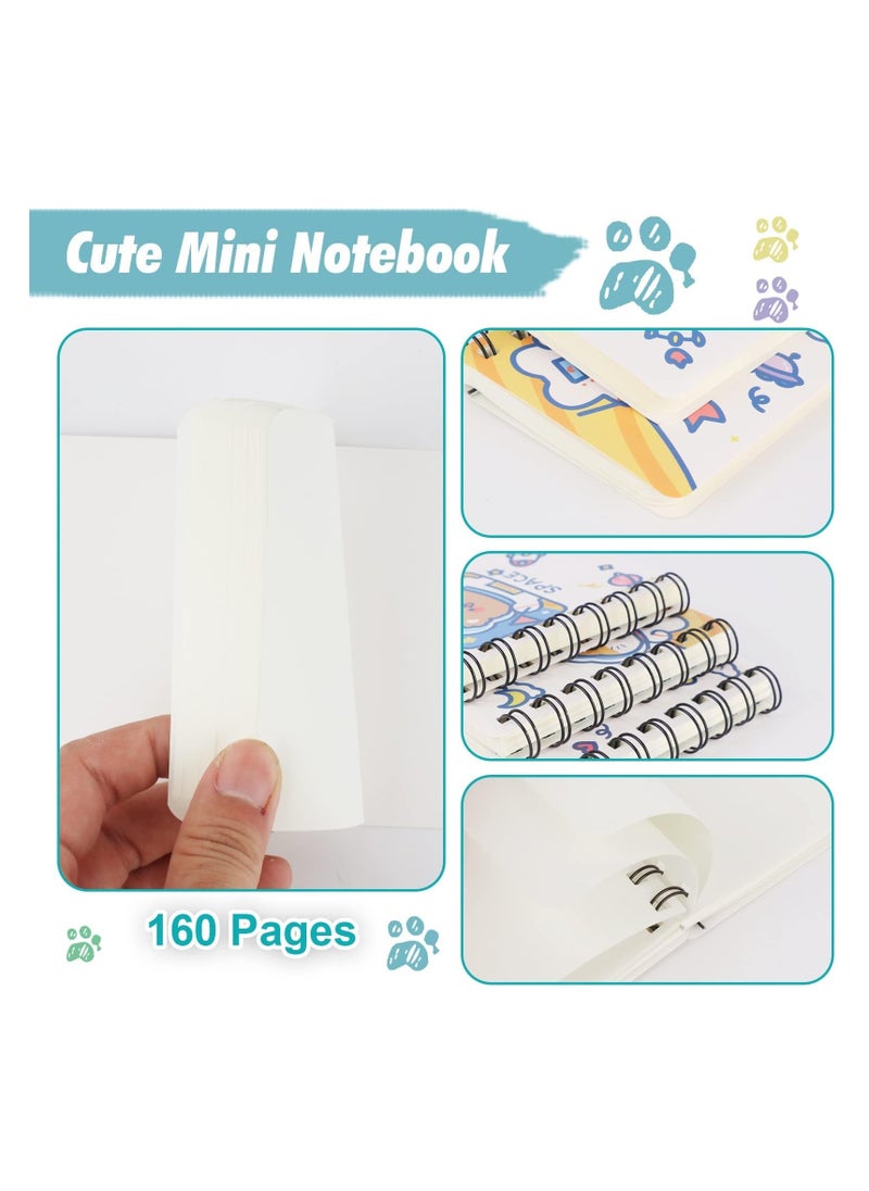 NIIMBOT - Mini Cute Animal Cartoon Pocket Notebook Set Pack of 8, Spiral Portable Notepads with Blank and Lined Paper, Including Inner Mini Journal Notepad A7 - Image 1