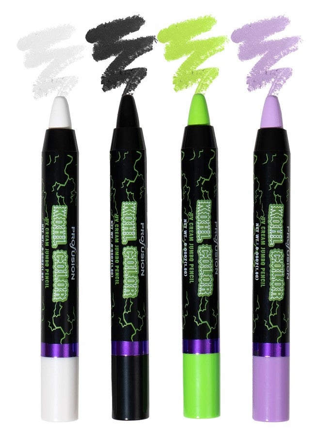 Profusion Cosmetics Intense Colors Jumbo Cream Pencils, 4 PC Multi Use Eyeliner Pencil, Smooth and Blendable Liner for Bold Eyecatching Looks - Image 1