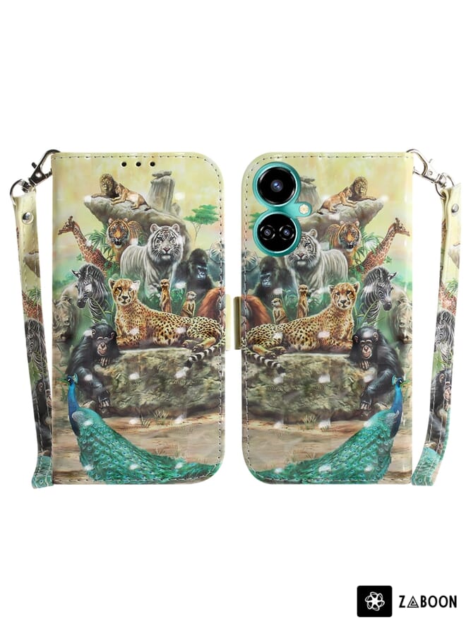 Zaboon Protective Case For Tecno Camon 19 Pro 5G 3D Colored Horizontal Flip Leather - Image 1