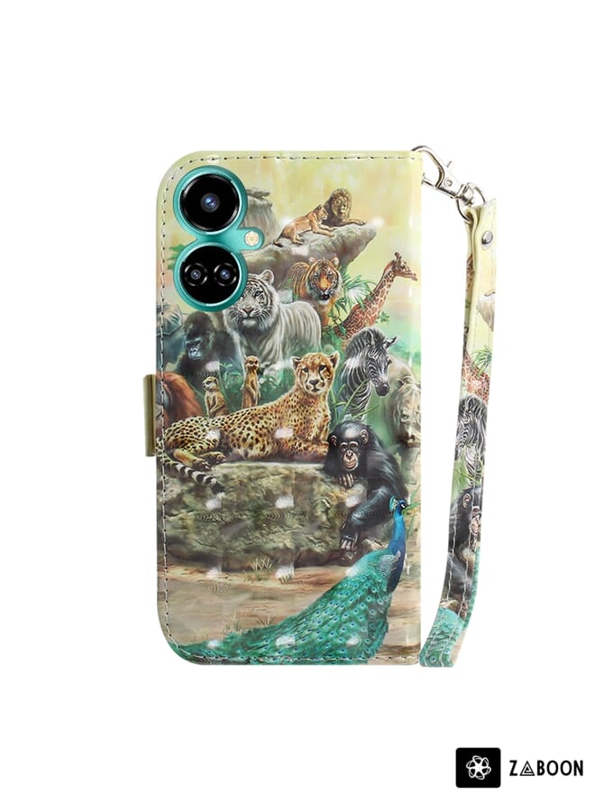 Zaboon Protective Case For Tecno Camon 19 Pro 5G 3D Colored Horizontal Flip Leather - Image 3