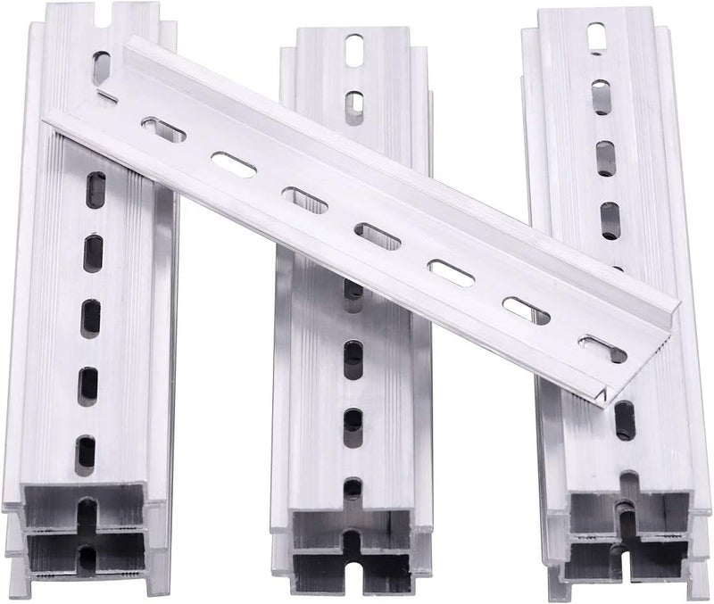 Keadic 15Pcs DIN Rail Slotted Aluminum Assortment Kit, 6 Inches Long 35mm Wide 7.5mm High - Image 1