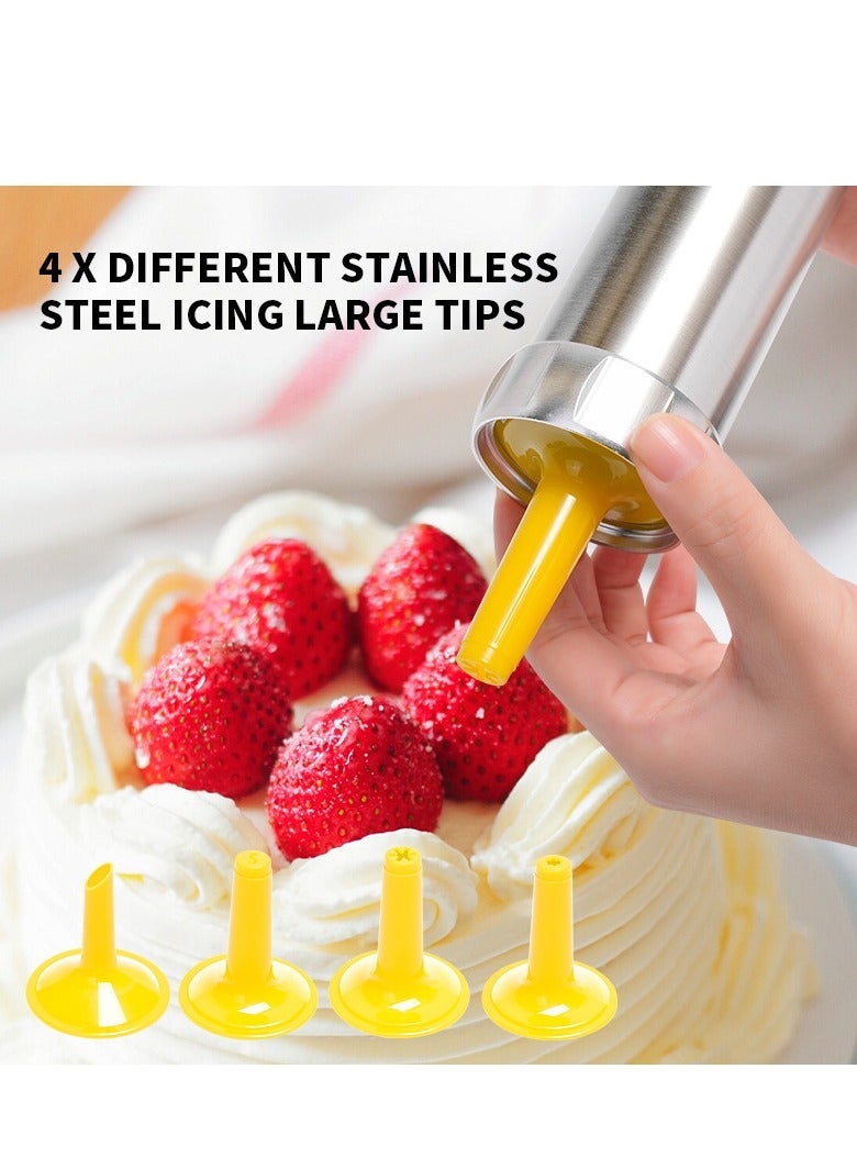 Crystal Press Gun and Fondant Set, Alloy Snowflake Spritz Mold Tool, 4 Sugar Tips, 20 Plates - Image 3