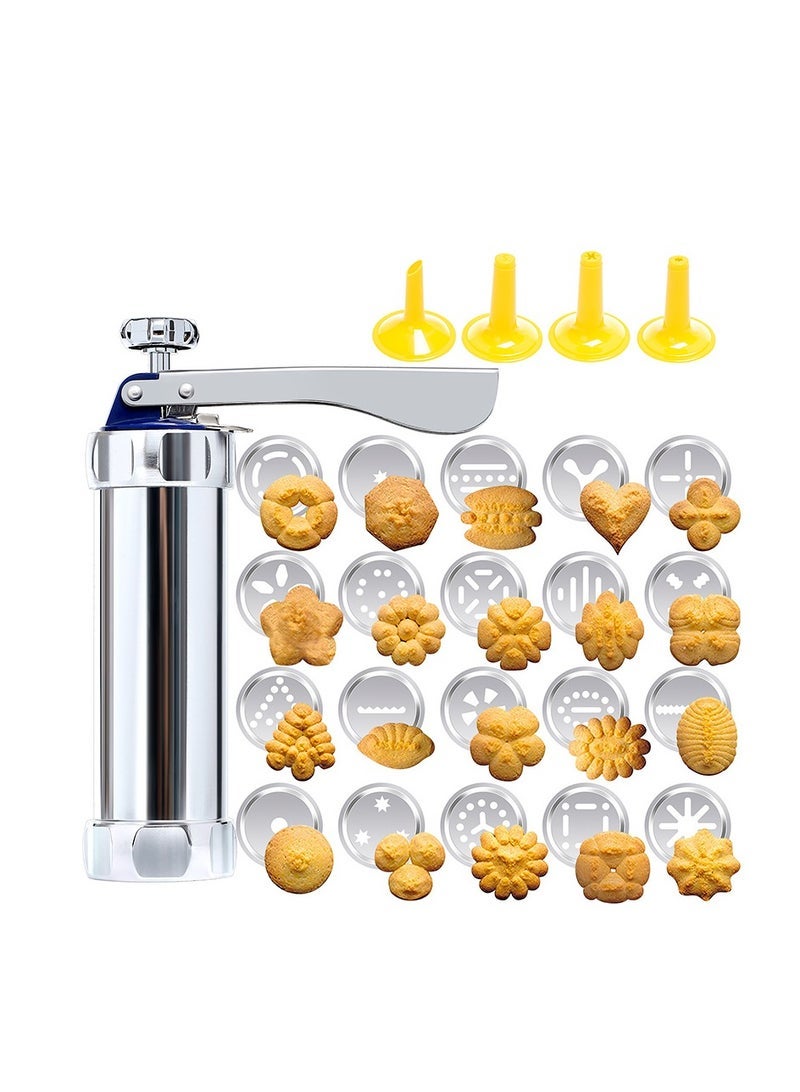 Crystal Press Gun and Fondant Set, Alloy Snowflake Spritz Mold Tool, 4 Sugar Tips, 20 Plates - Image 1