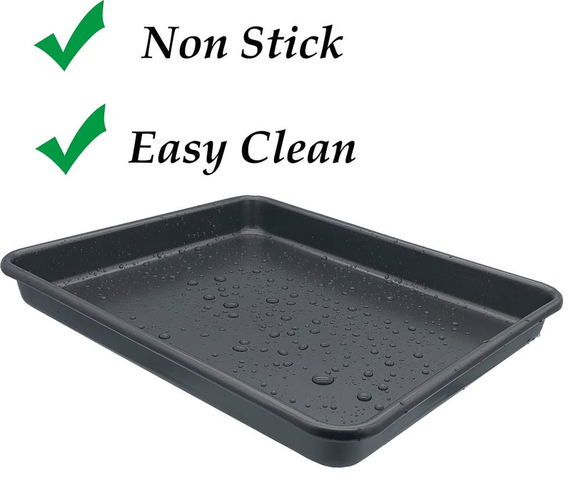 HYTK Small Cookie Sheets 11X9 Inch 2Pcs Mini Baking Pan Toaster Oven Tray Nonstick Thicken Brushed Carbon Steel Magnetic No Warp 1 to 2 Person Bakeware By HYTK - Image 3