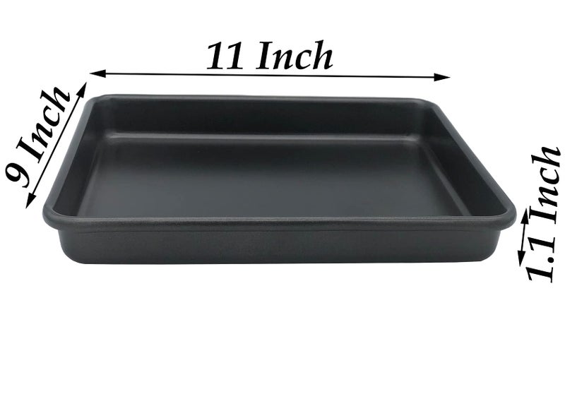 HYTK Small Cookie Sheets 11X9 Inch 2Pcs Mini Baking Pan Toaster Oven Tray Nonstick Thicken Brushed Carbon Steel Magnetic No Warp 1 to 2 Person Bakeware By HYTK - Image 2